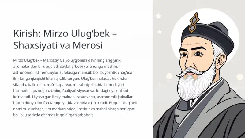 Mirzo Ulug‘bek – Shaxsiyati va Merosi