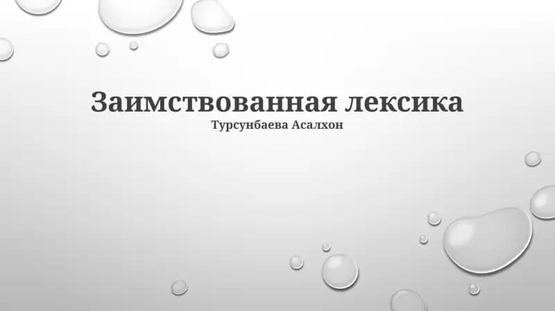 Заимствованная лексика