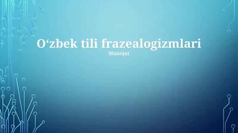 Oʻzbek tili frazealogizmlari