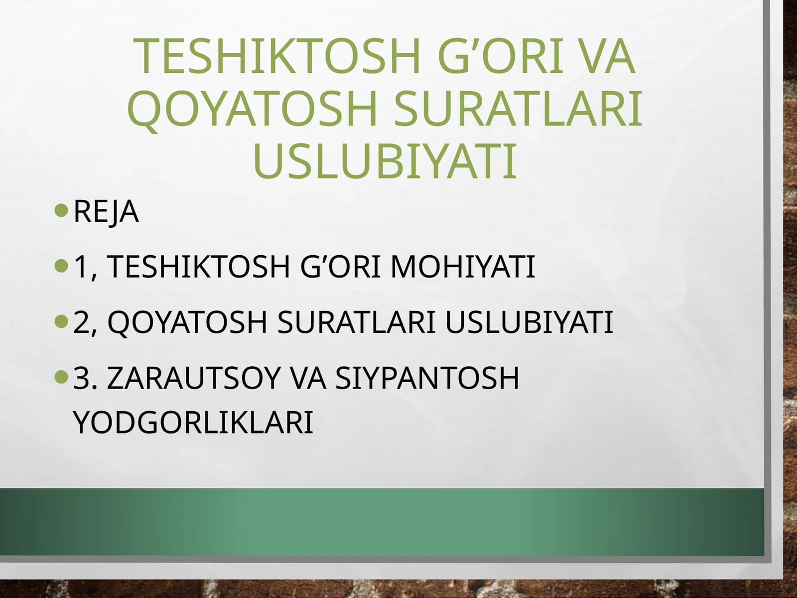 Teshiktosh g’ori va qoyatosh suratlari uslubiyati