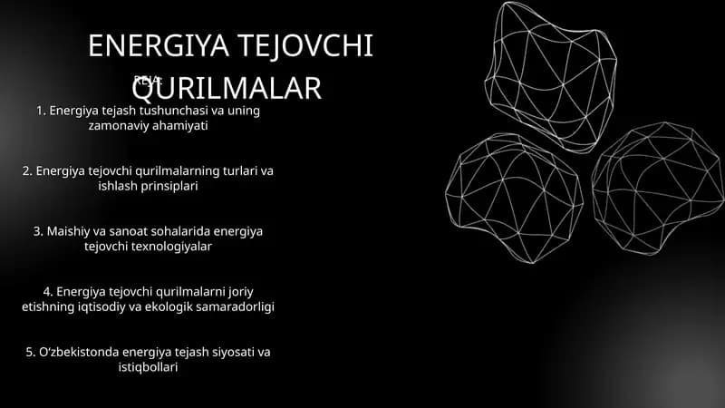 ENERGIYA TEJOVCHI QURILMALAR
