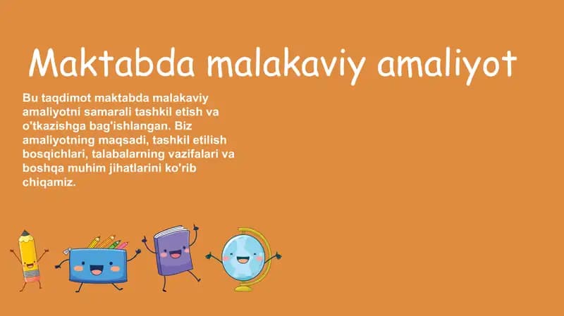 Malakaviy Amaliyotni Tashkil Etish Bosqichlari