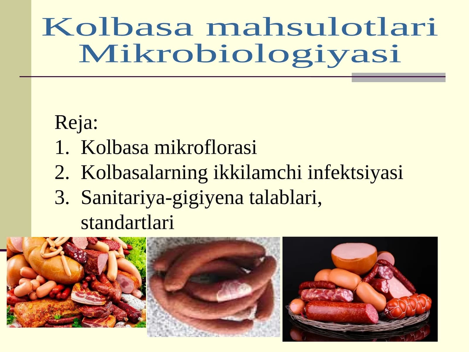 Kolbasa mahsulotlari Mikrobiologiyasi