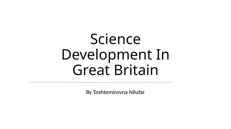 Science Development In Great Britain