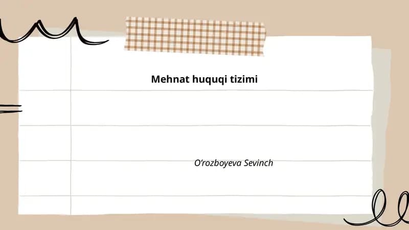 Mehnat huquqi tizimi