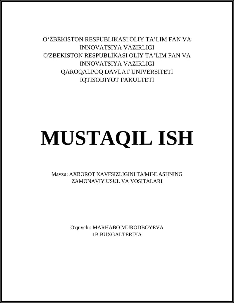 Kriptografiya va zamonaviy shifrlash algoritmlari (AES, RSA, ECC)