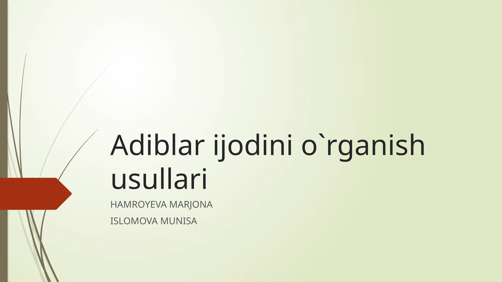 Adiblari jodini o`rganish usullari