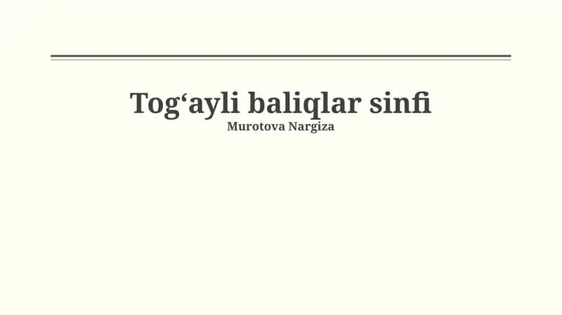 Togʻayli baliqlar sinfi