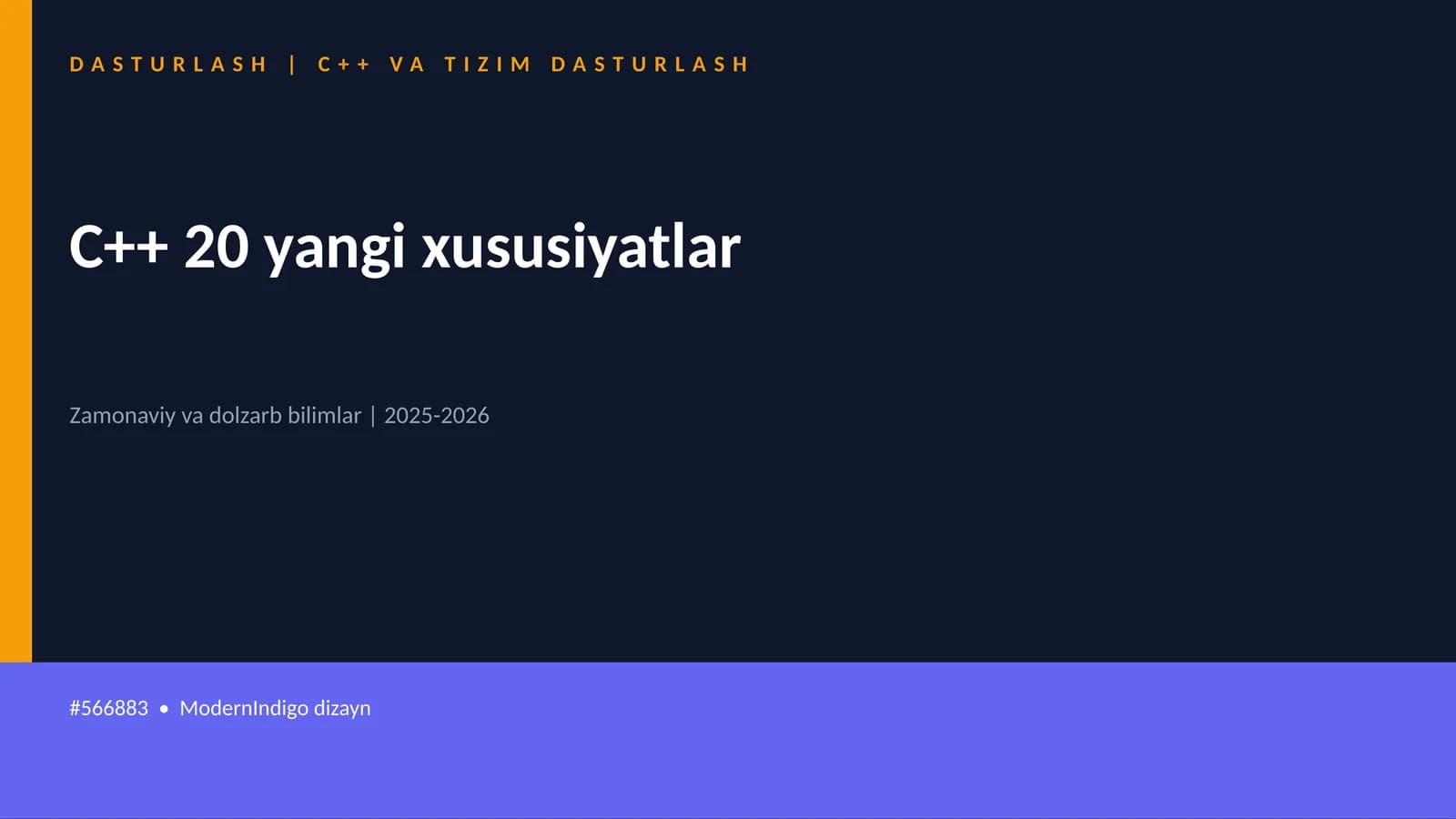 C++ 20 yangi xususiyatlar