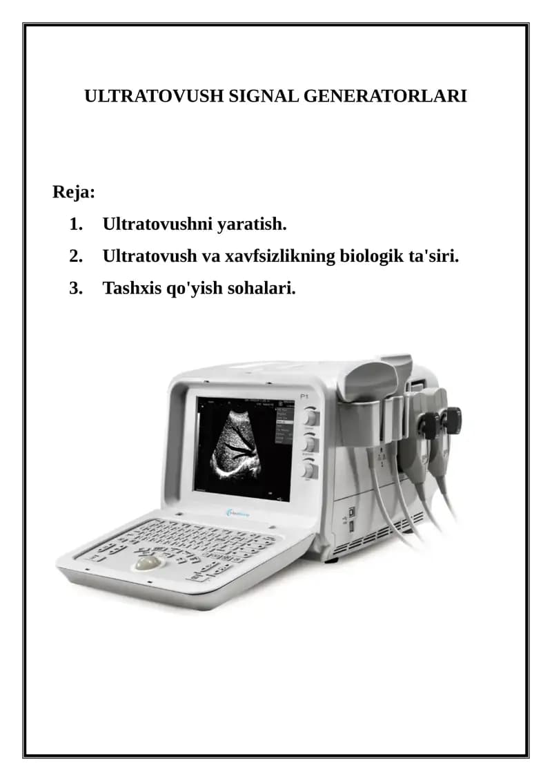 ULTRATOVUSH SIGNAL GENERATORLARI