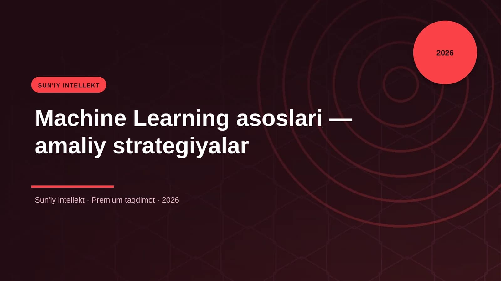 Machine Learning asoslari — amaliy strategiyalar