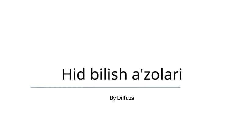 Hid bilish a'zolari