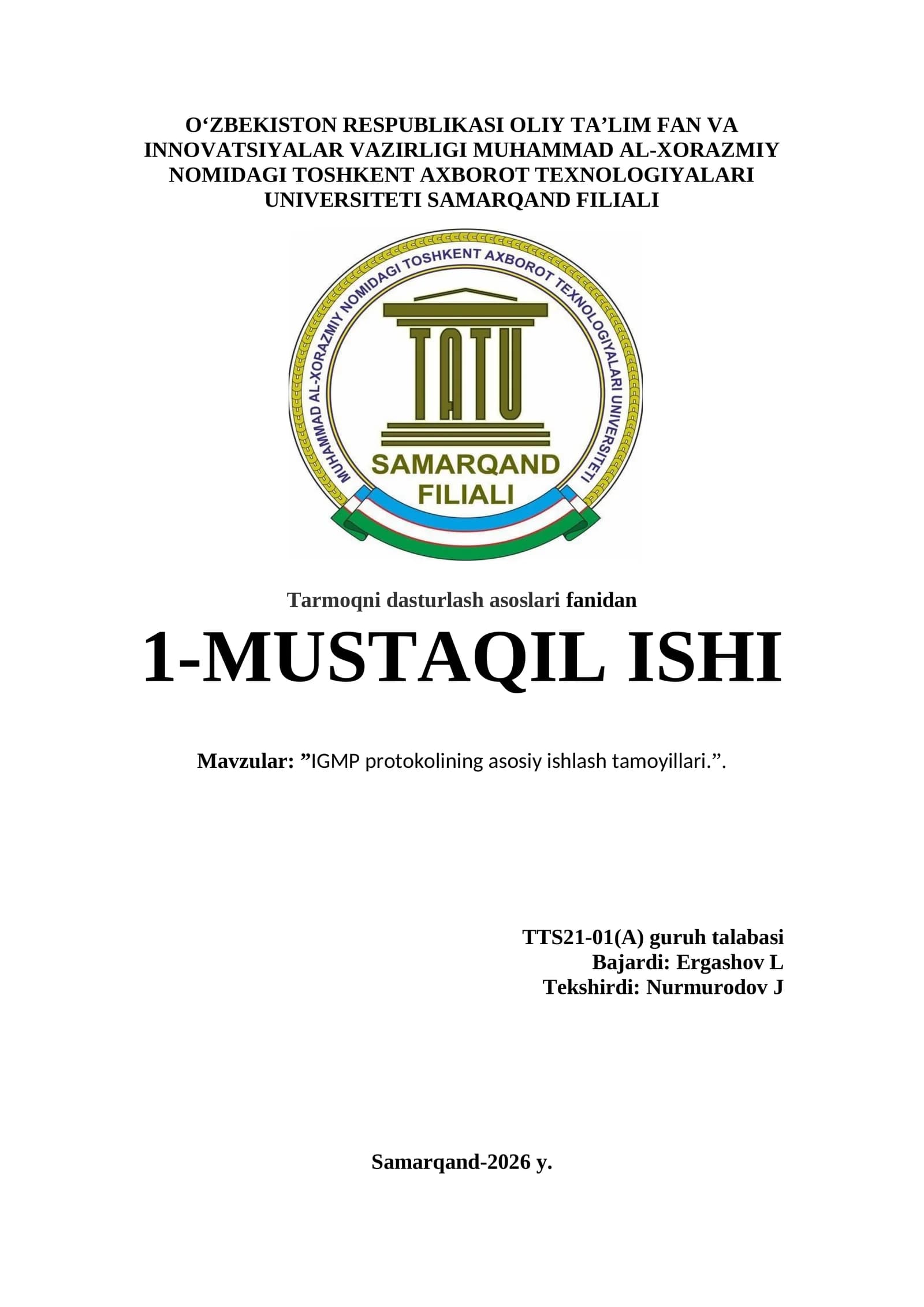IGMP protokolining asosiy ishlash tamoyillari