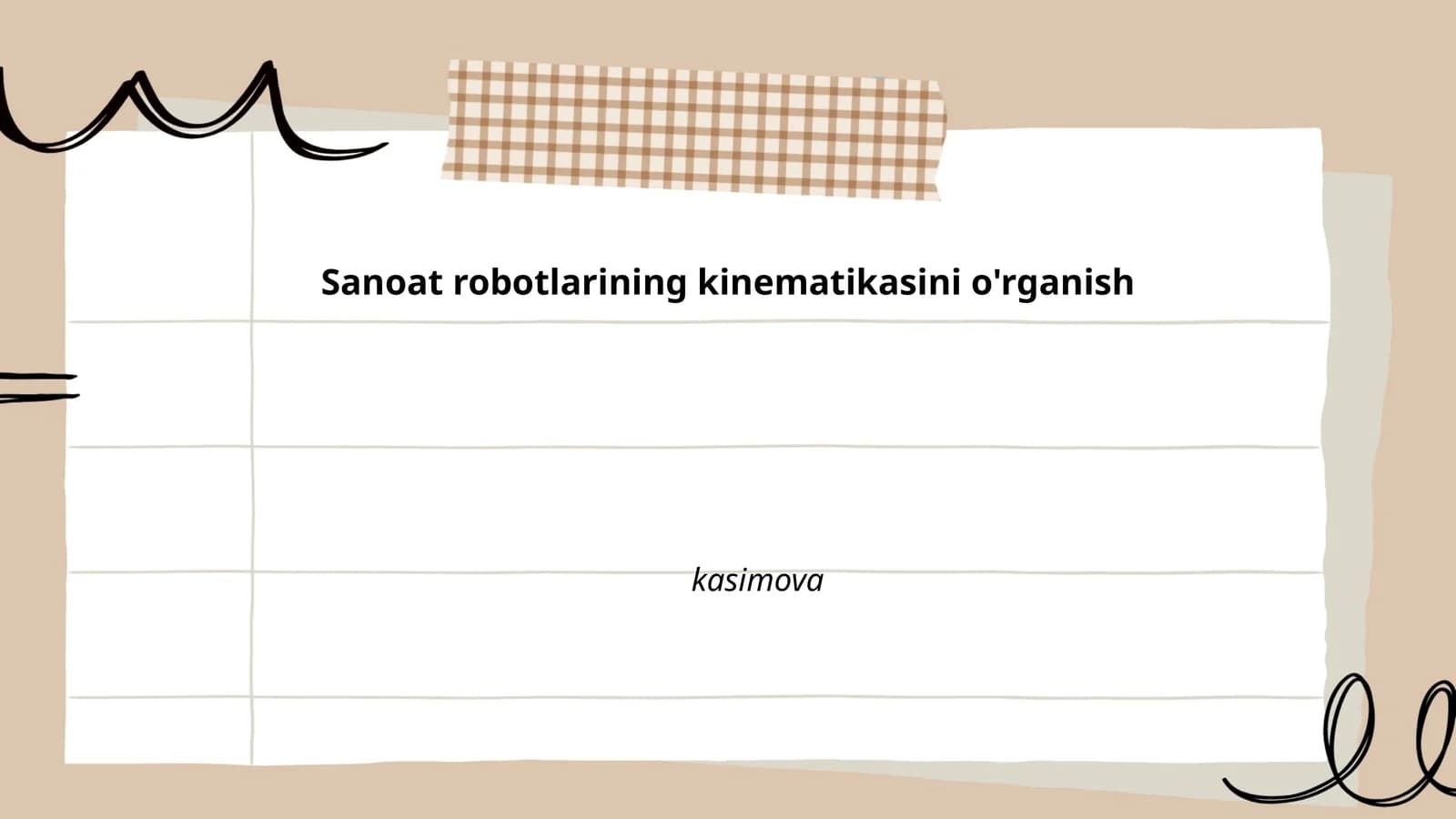 Sanoat robotlarining kinematikasini o'rganish