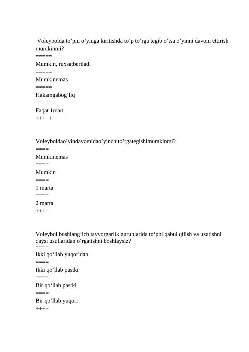 Voleybol qonunchalari