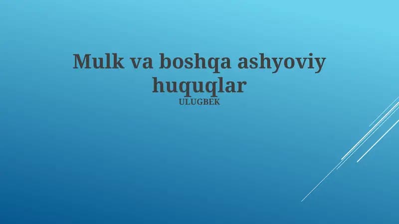 Mulkiy Huquqlar