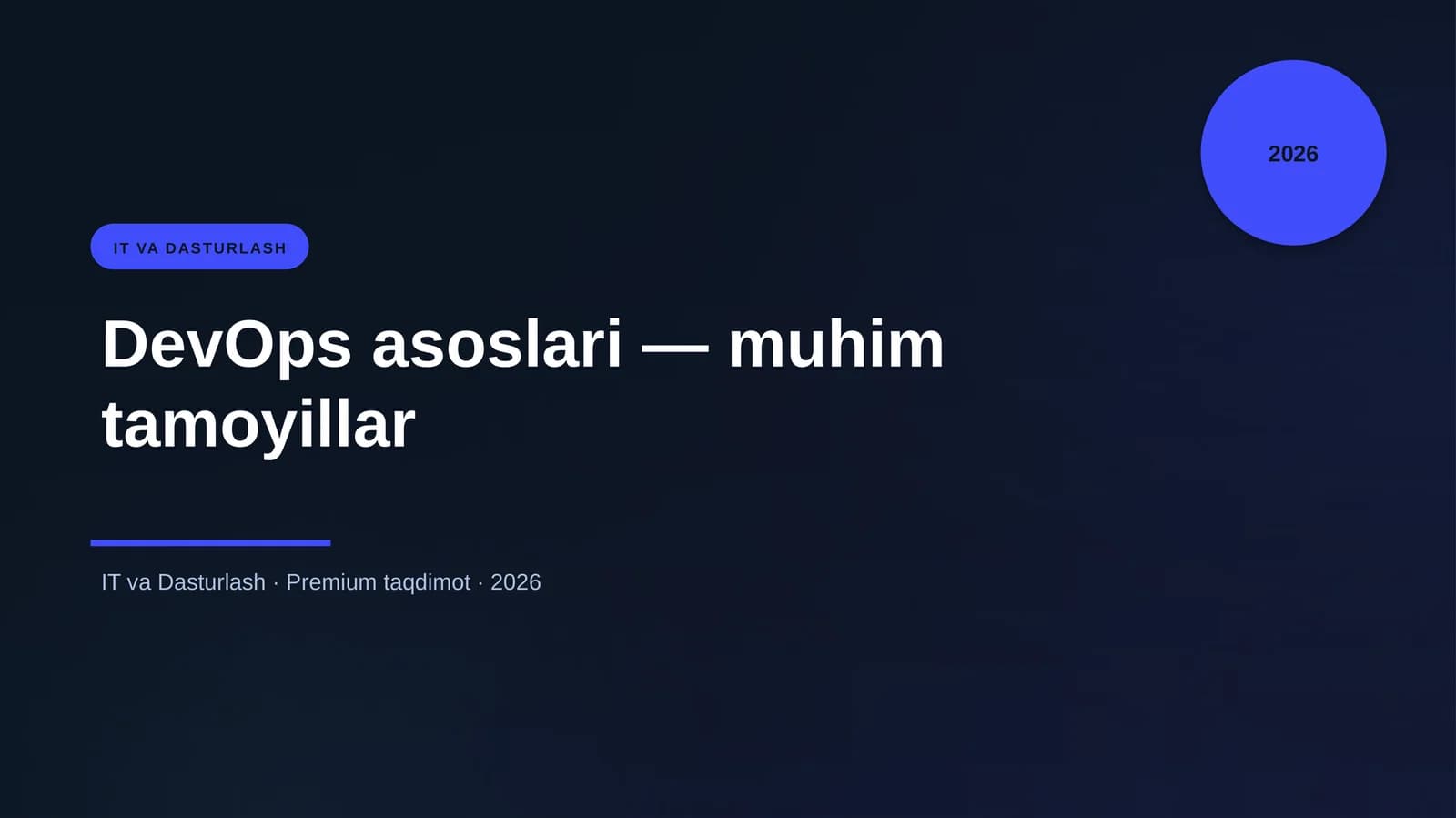 DevOps asoslari — muhim tamoyillar