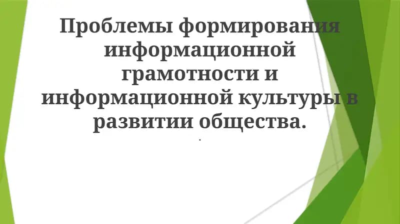 Информационная грамотность и культура