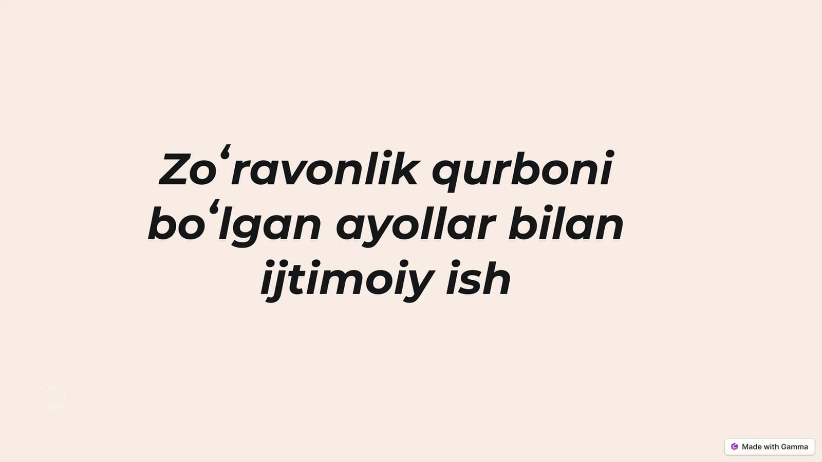 Zoʻravonlik qurbonlari bilan ish