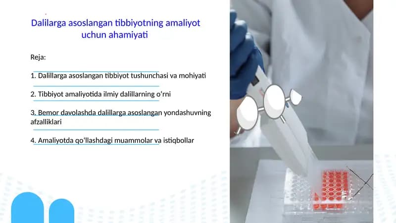 Dalilarga asoslangan tibbiyotning amaliyot uchun ahamiyati