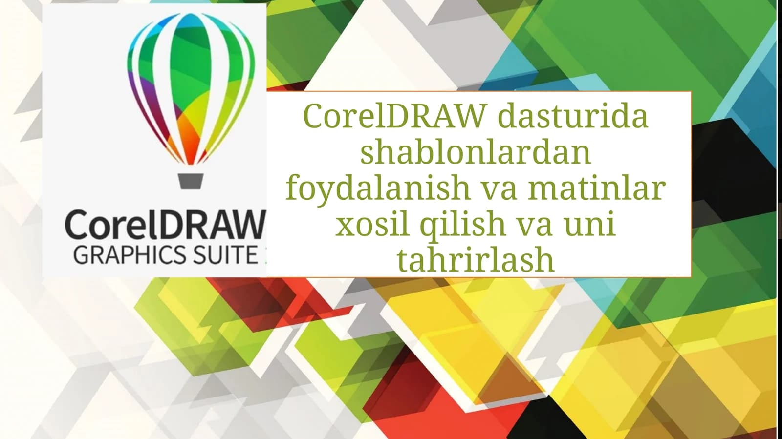 CorelDRAW dasturida matnlar bilan ishlash
