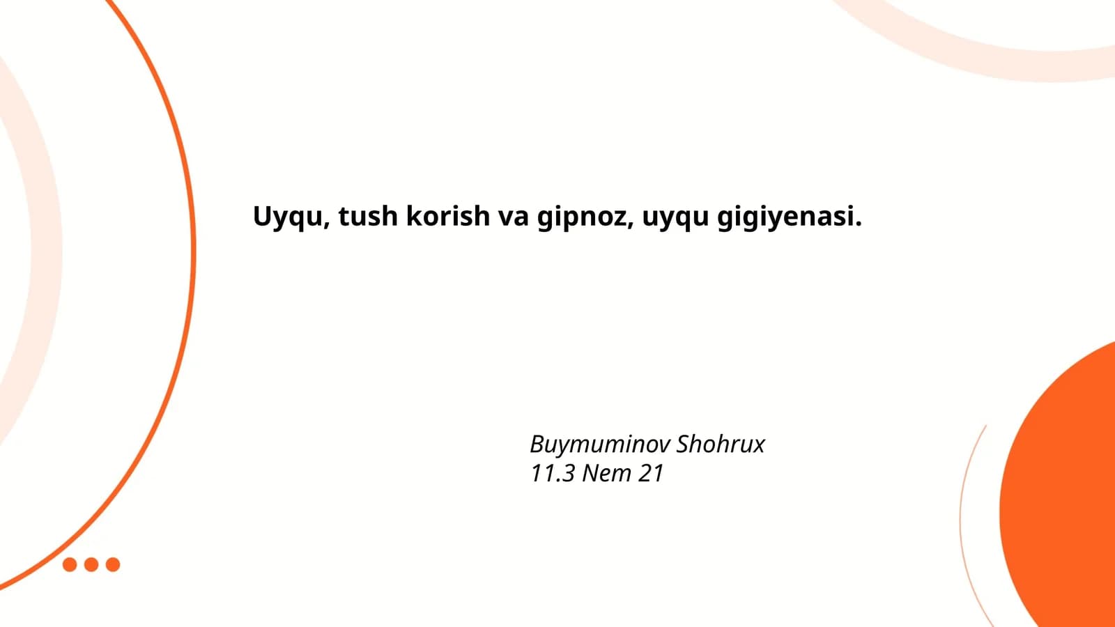 Uyqu, tush korish va gipnoz, uyqu gigiyenasi