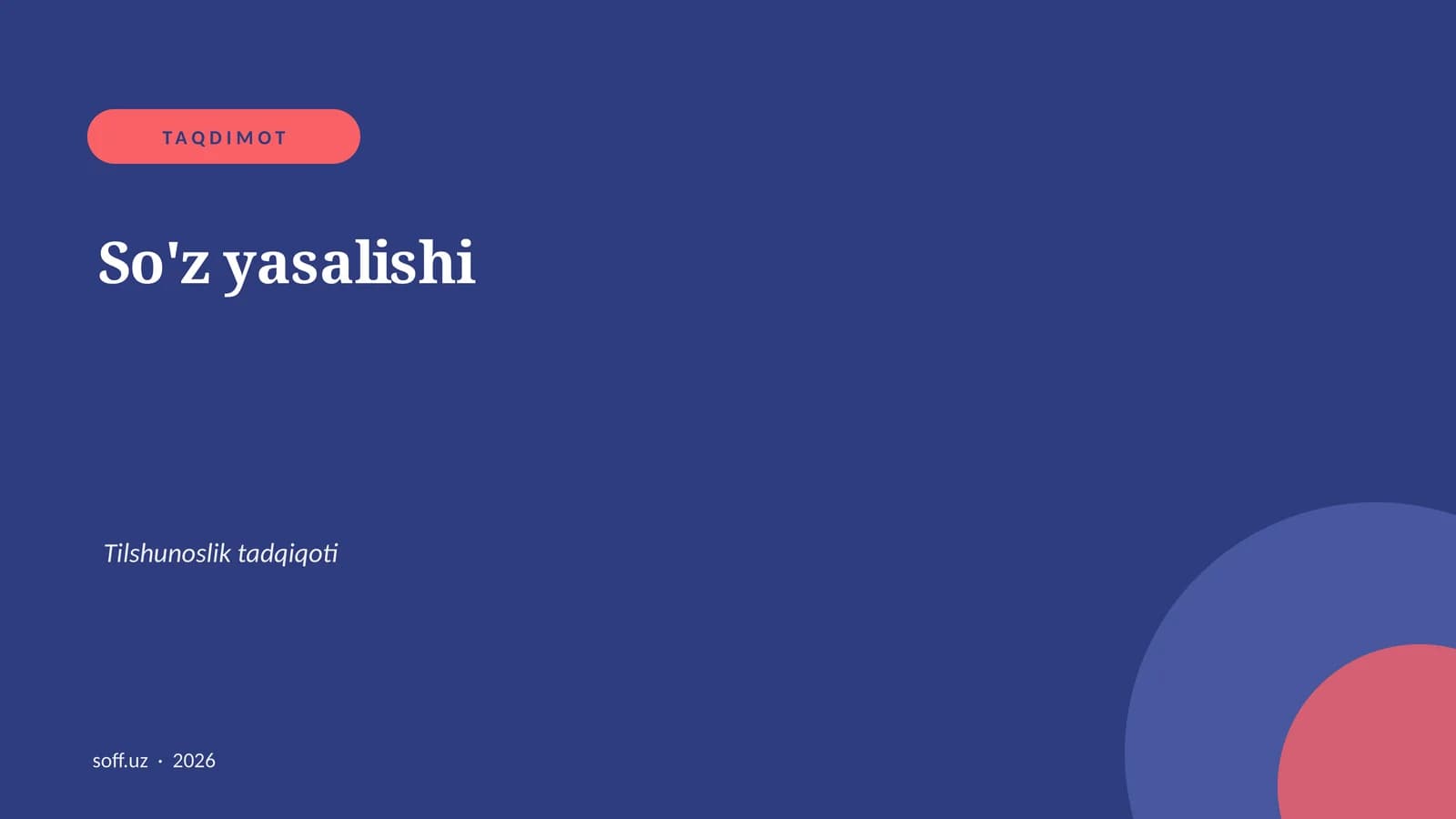 So'z yasalishi