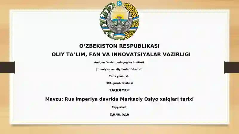 Rus imperiya davrida Markaziy Osiyo xalqlari tarixi