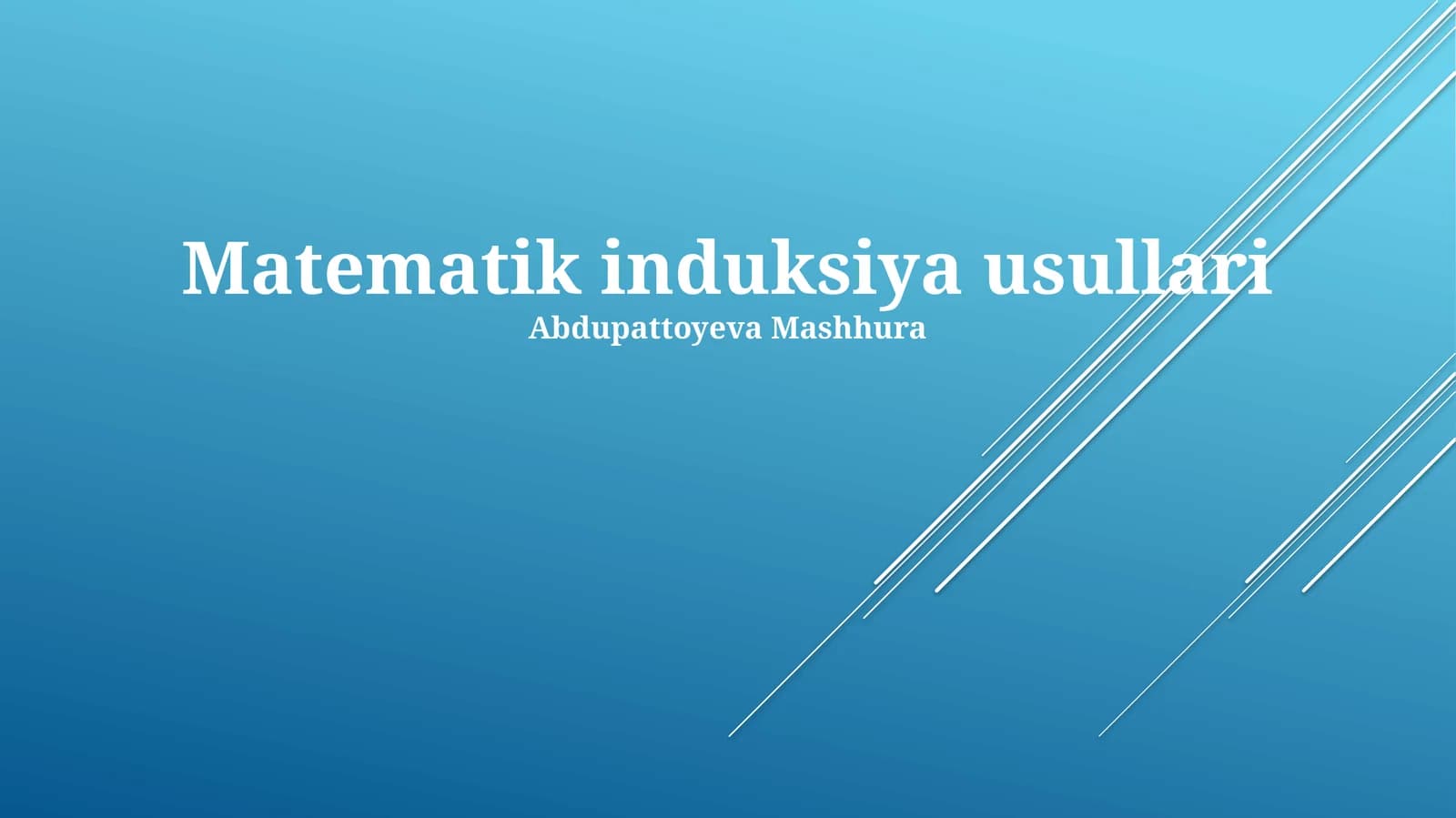 Matematik induksiya usullari