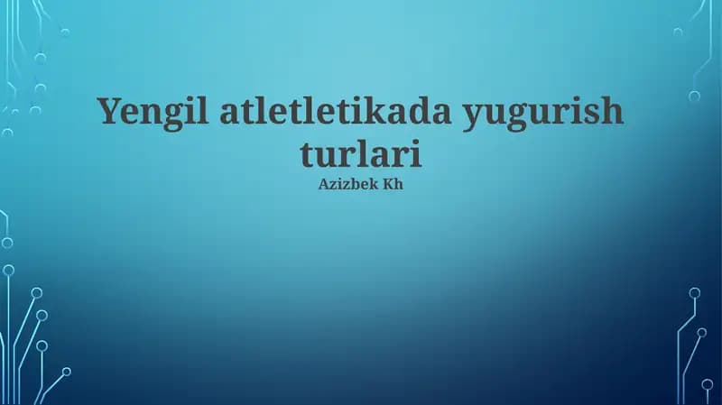 Yengil atletletikada yugurish turlari