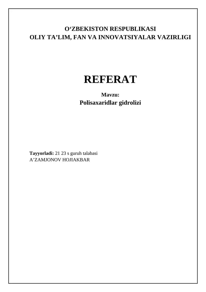 Polisaxaridlar gidrolizi