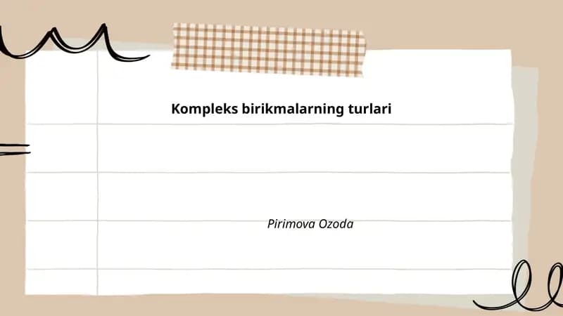 Kompleks birikmalarning turlari