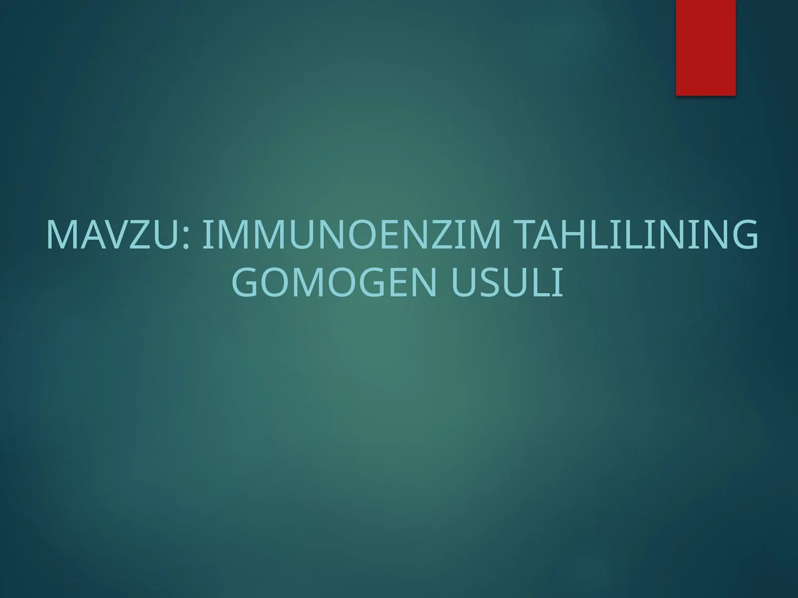 immunoenzim tahlilining gomogen usuli
