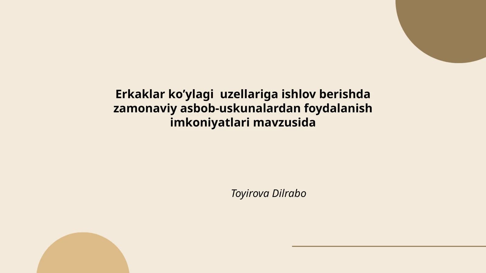 Zamonaviy asbob-uskunalardan foydalanish imkoniyatlari