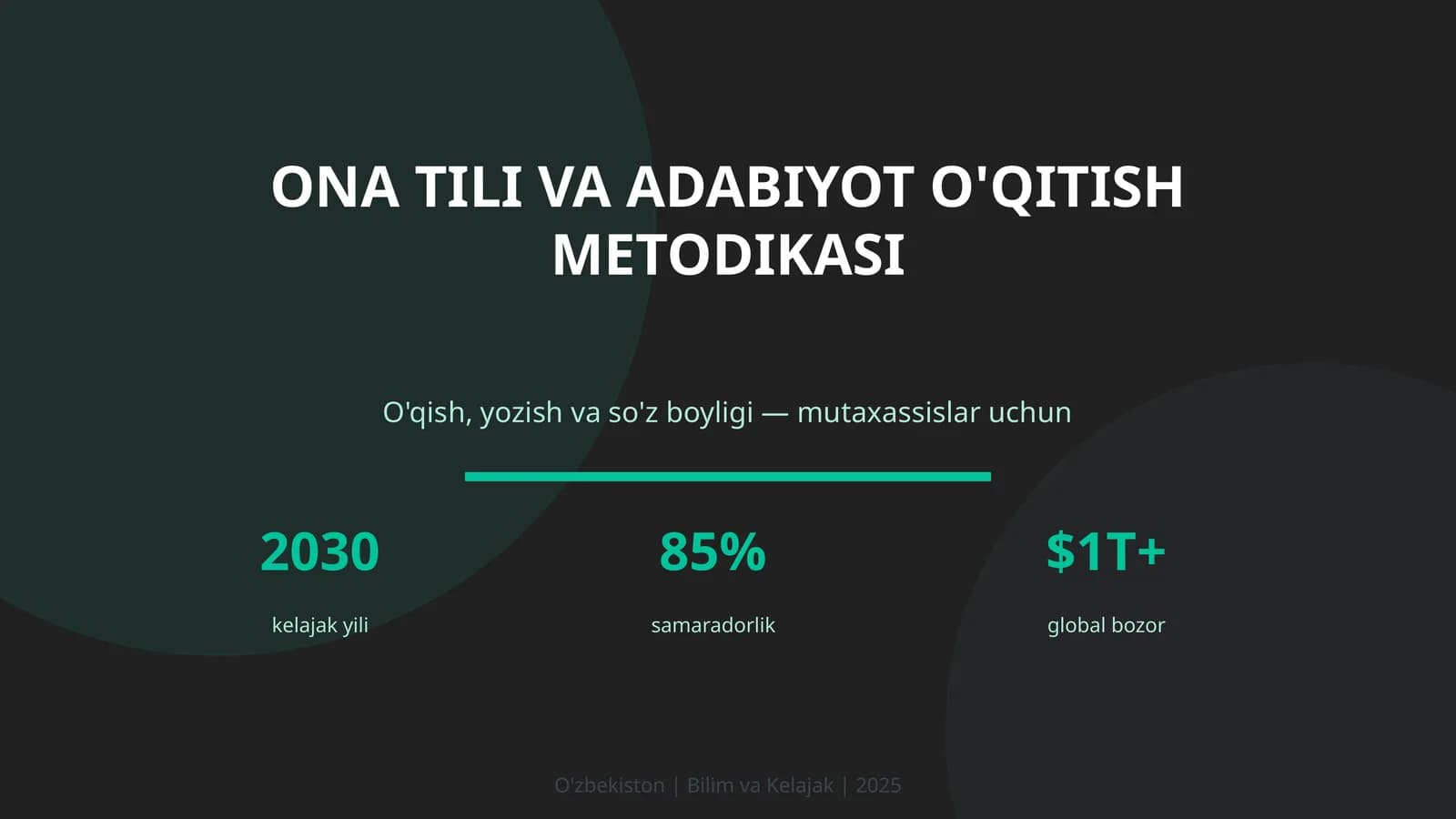 ONA TILI VA ADABIYOT O'QITISH METODIKASI
