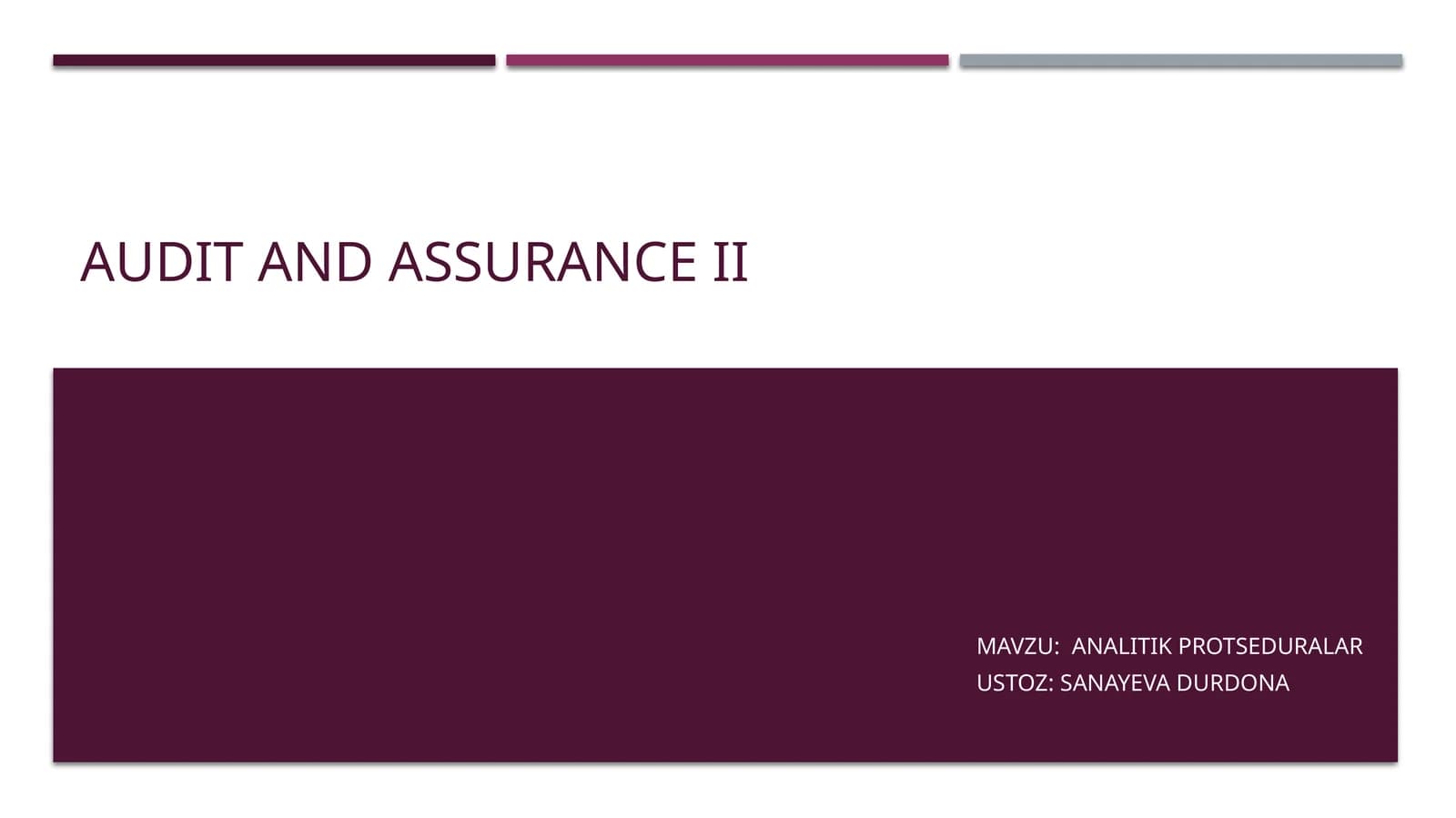 Audit and assurance II