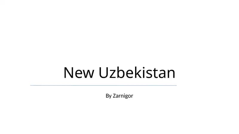 Economic Reforms in Uzbekistan