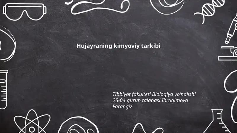 Hujayraning kimyoviy tarkibi