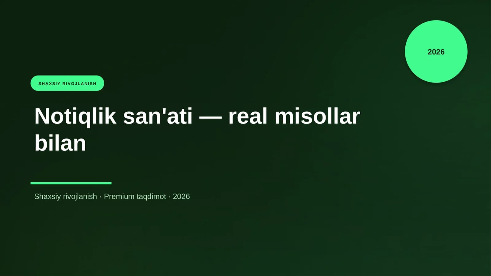 Notiqlik san'ati — real misollar bilan