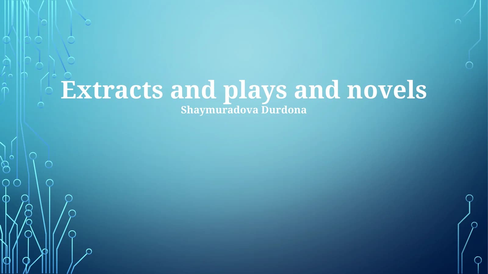 Dramatic Structure: Plays and Novels
