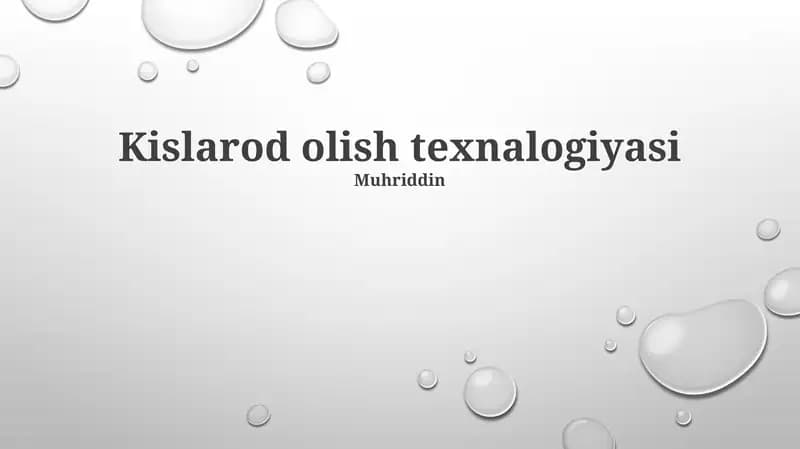 Kislarod Olishning Zamonaviy Usullari