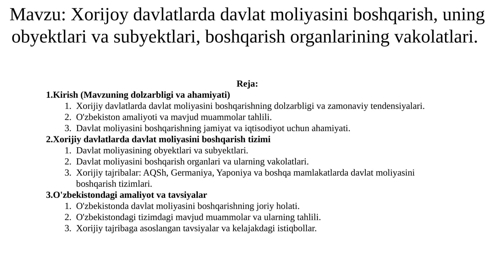 Xorijoydavlatlardadavlatmoliyasiniboshqarish