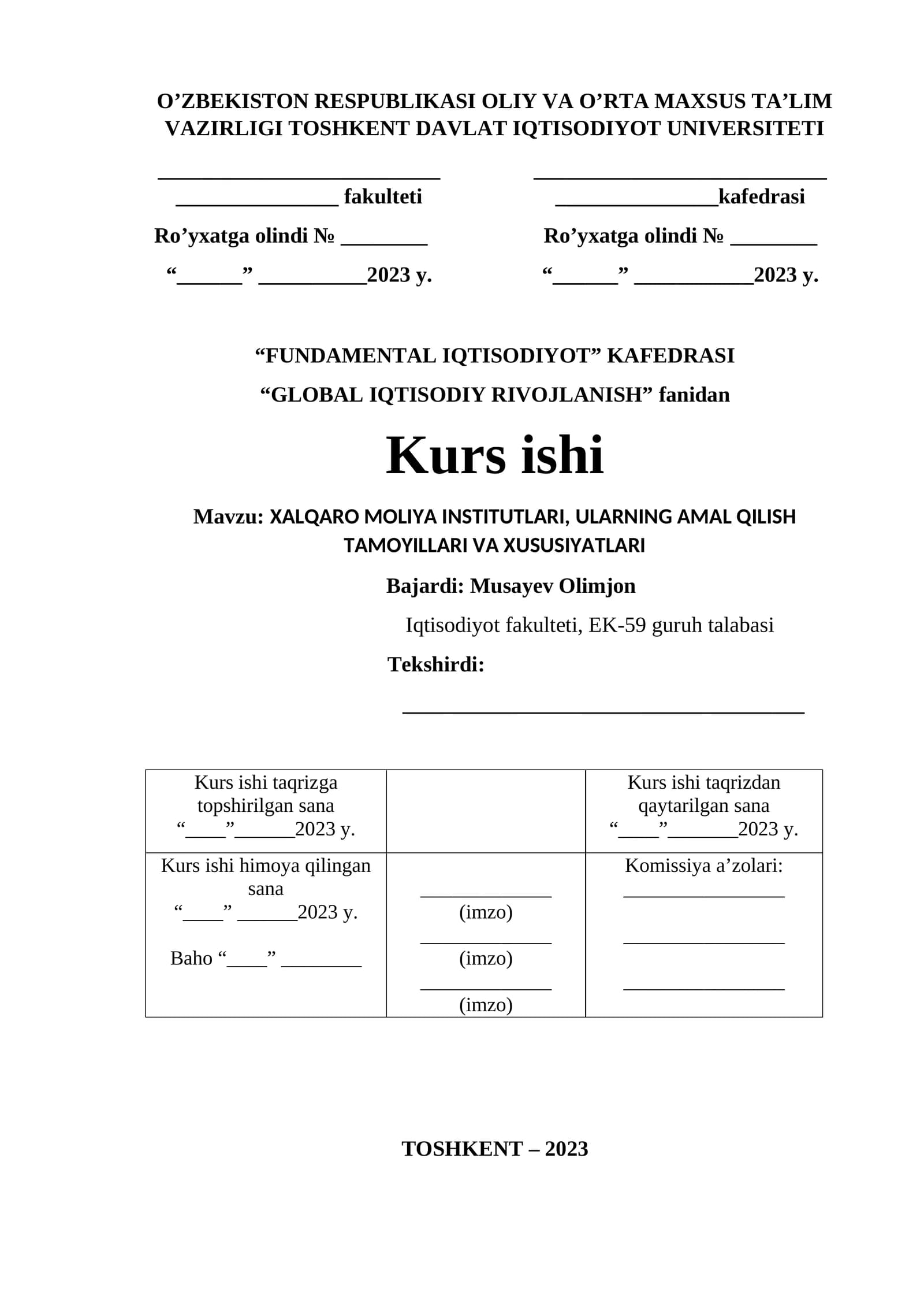 FUNDAMENTAL IQTISODIYOT