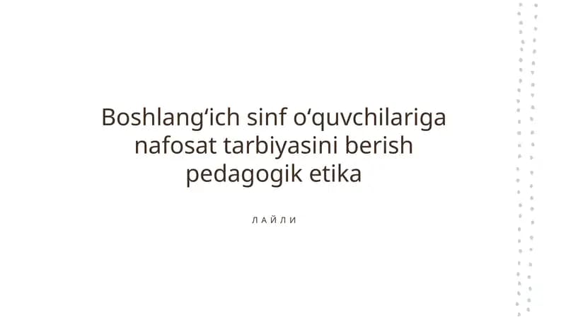 Nafosat Tarbiyasi Asoslari