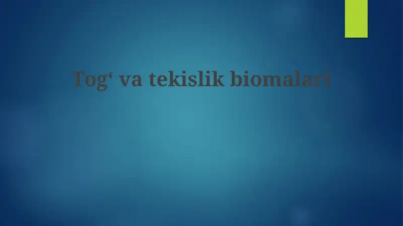 Togʻvatekislikbiomalari