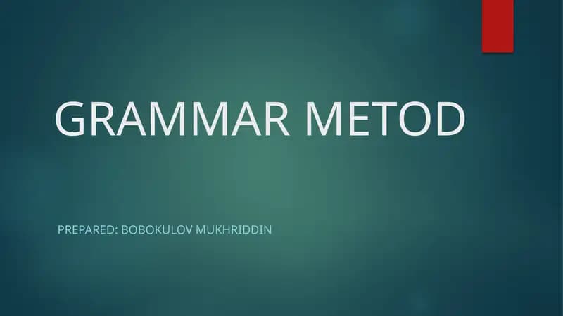 GRAMMAR METOD