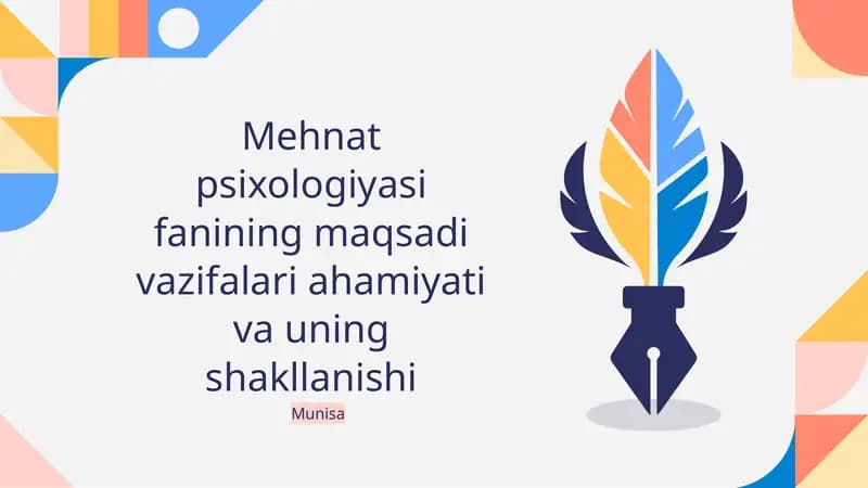 Mehnat psixologiyasi