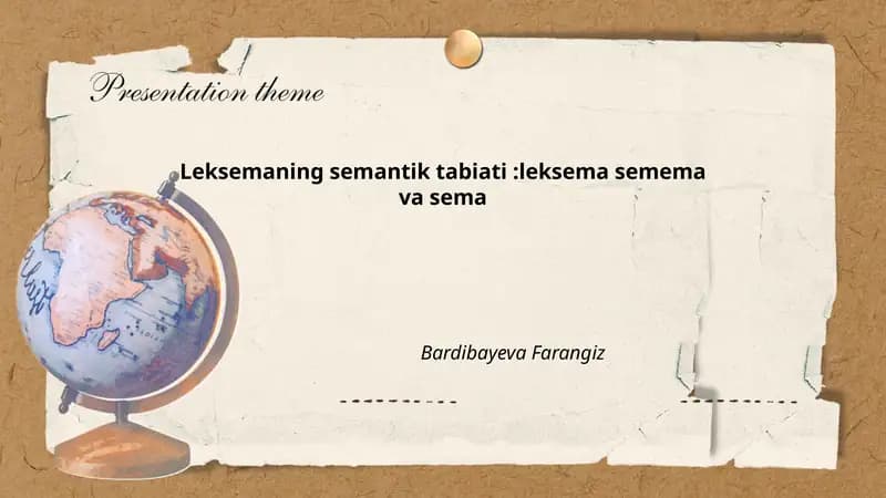 Leksemaning semantik tabiati