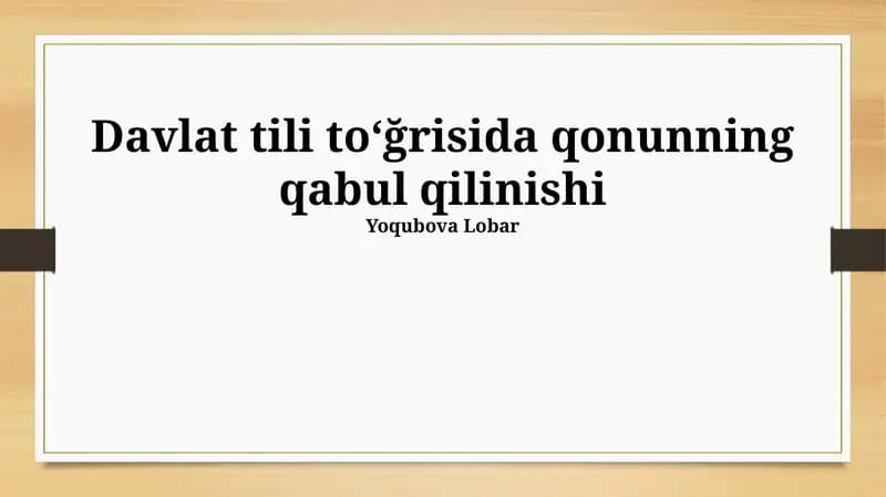 Davlat tili to'g'risidagi qonun
