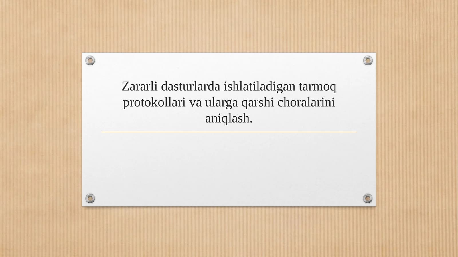 Zararli dasturlarda ishlatiladigan tarmoq protokollari va ularga qarshi choralarini aniqlash.
